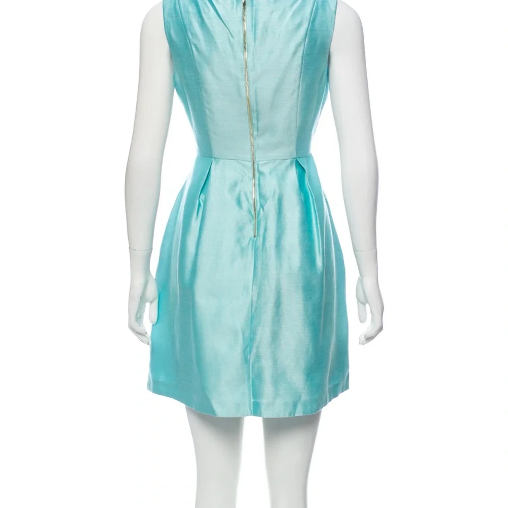 Kate Spade Susannah Blue V-Neck Sleeveless Fit-and-Flare Dress